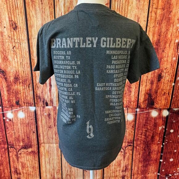 Brantley Gilbert Stone Cold concert tee unisex size small grey cotton short slee - Picture 3 of 4